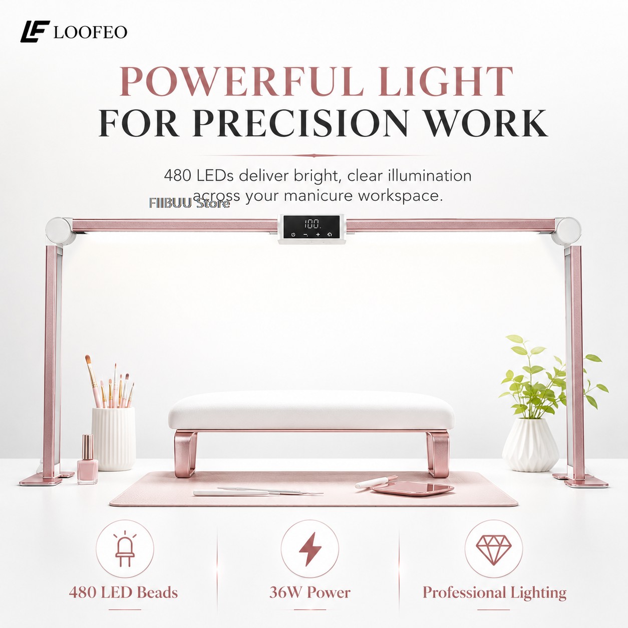 Professional LED Nail Desk Lam - Desk Setup Lamp ulasan dan harga